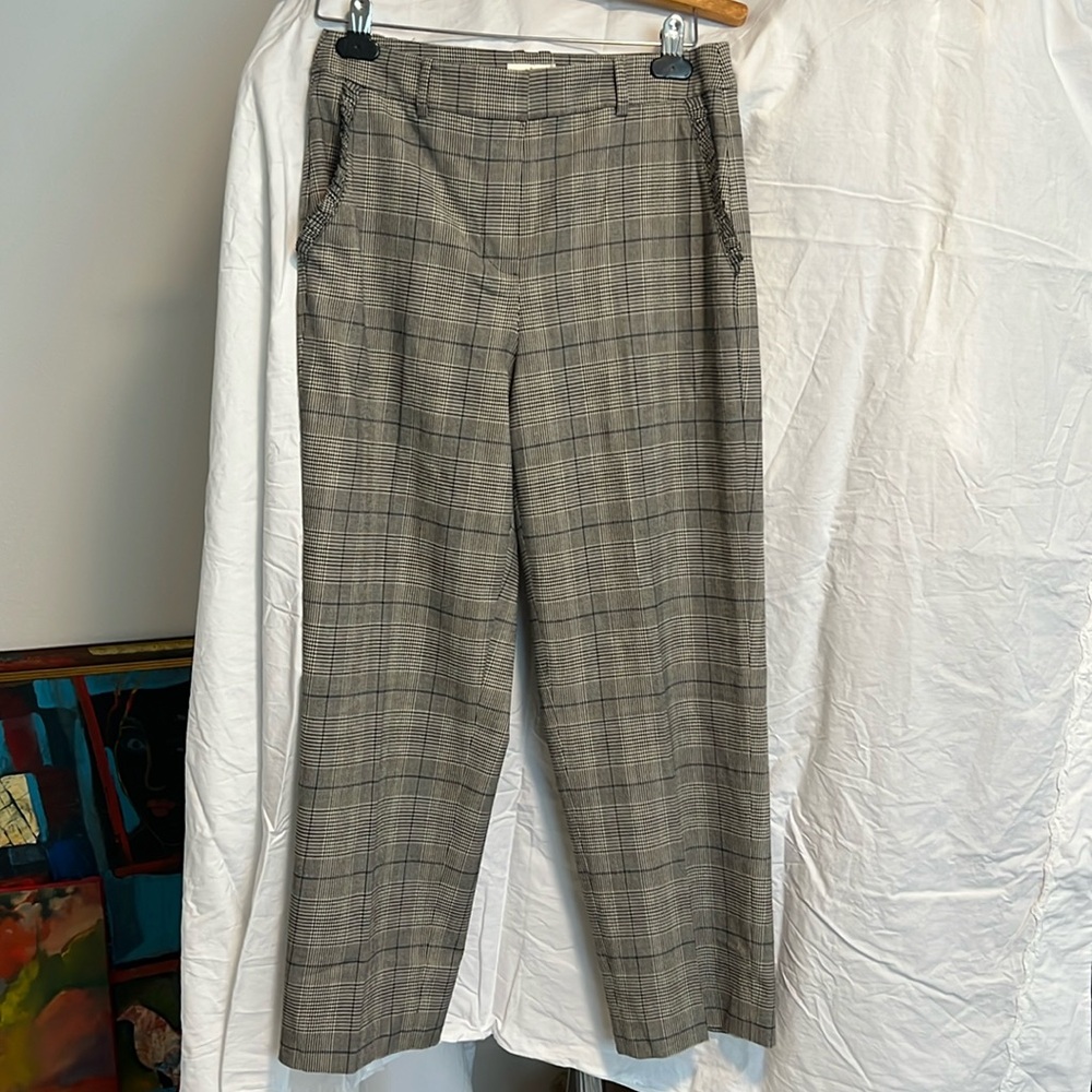 Kate Spade Women's Plaid Tan Trousers